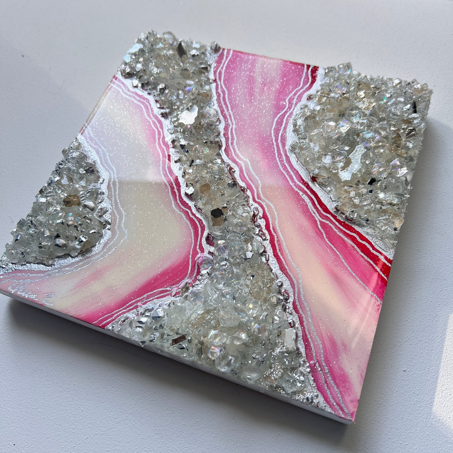 Waves of Silver Ember 8x8