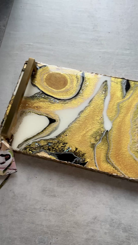 Extra Large Gold Luxe Tray & Coasters