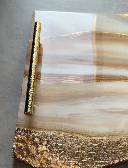 Golden Streaks Luxe Tray