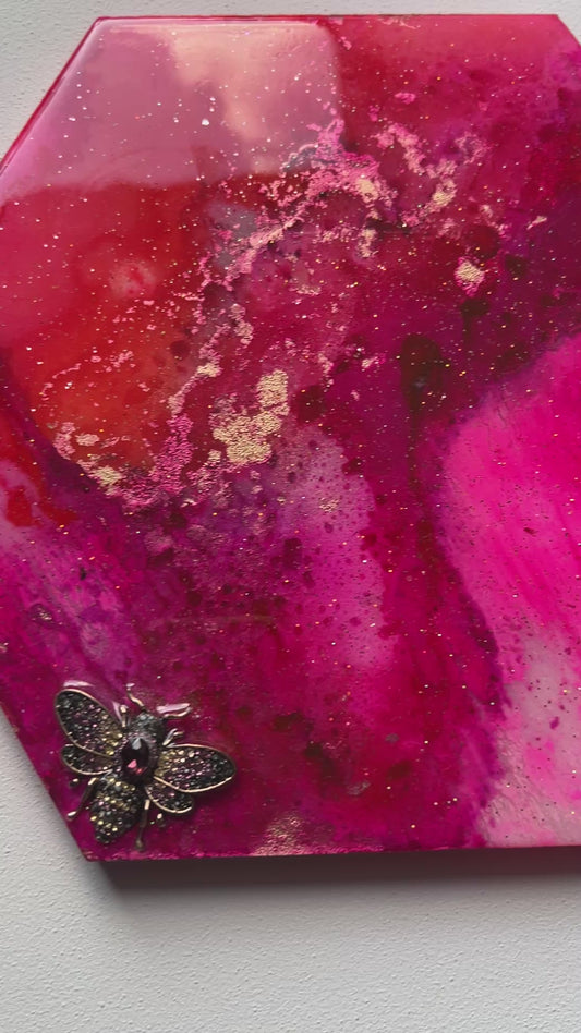 Hexagon marble platter 8x8