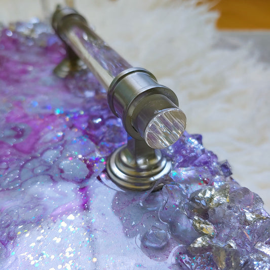 Luxury resin tray in Purple with natural edge
