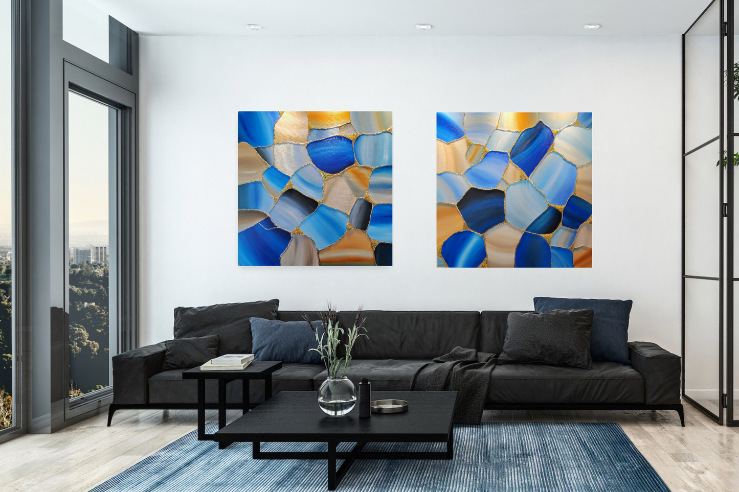 Multifaceted Diptych Set (Two 48x48s)