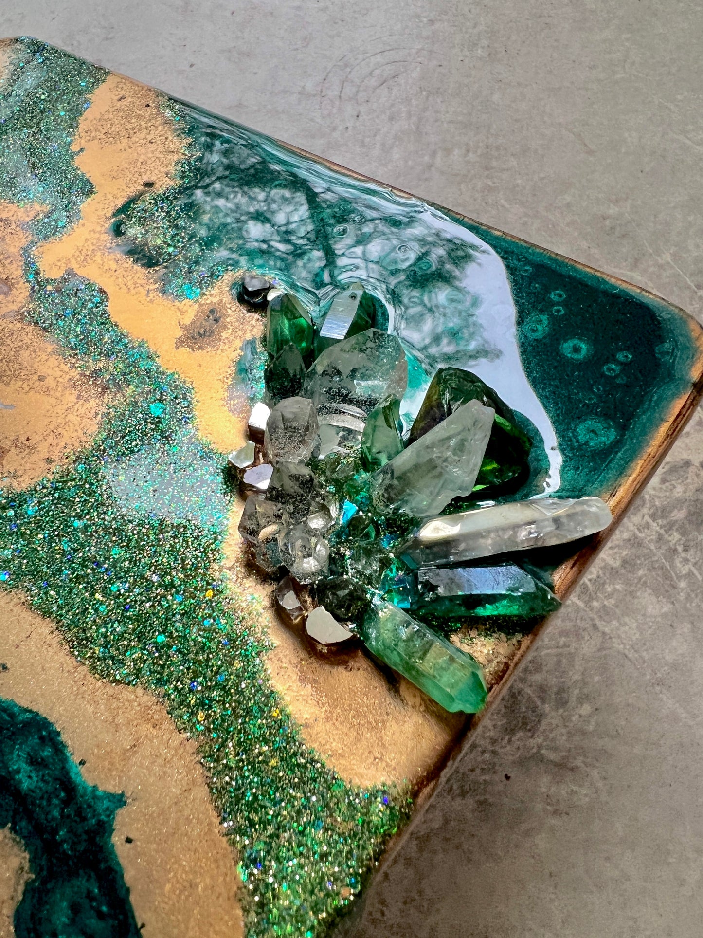 Emerald and Gold Allover Resin Charcuterie