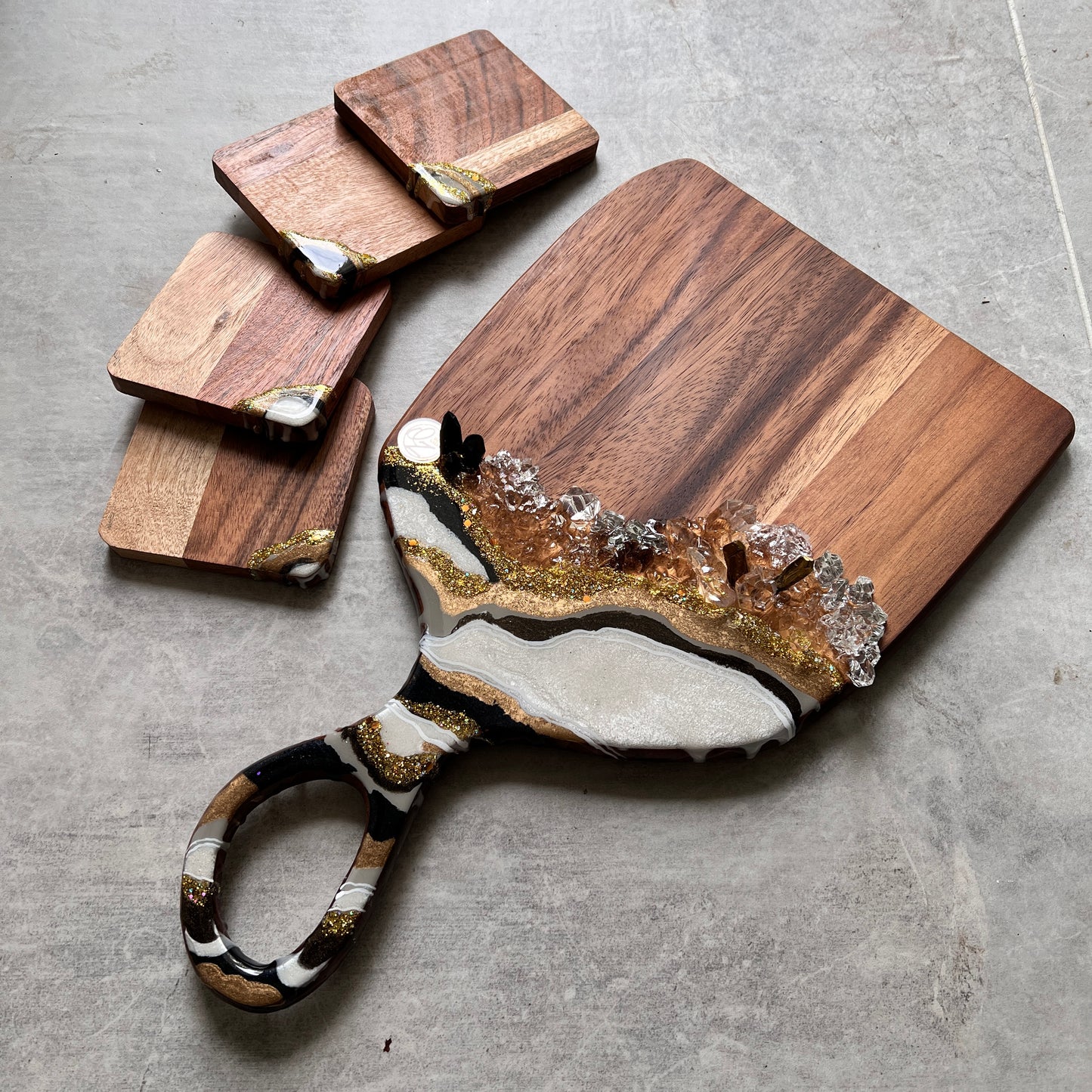 Oh So Charming Charcuterie Board with Coasters