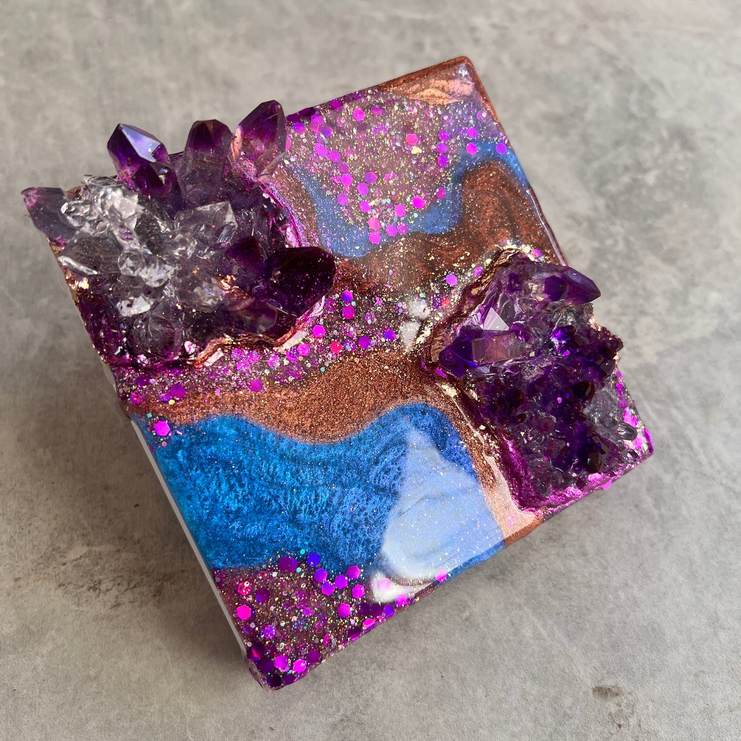 Amethyst Mini Geode Artwork with Stand