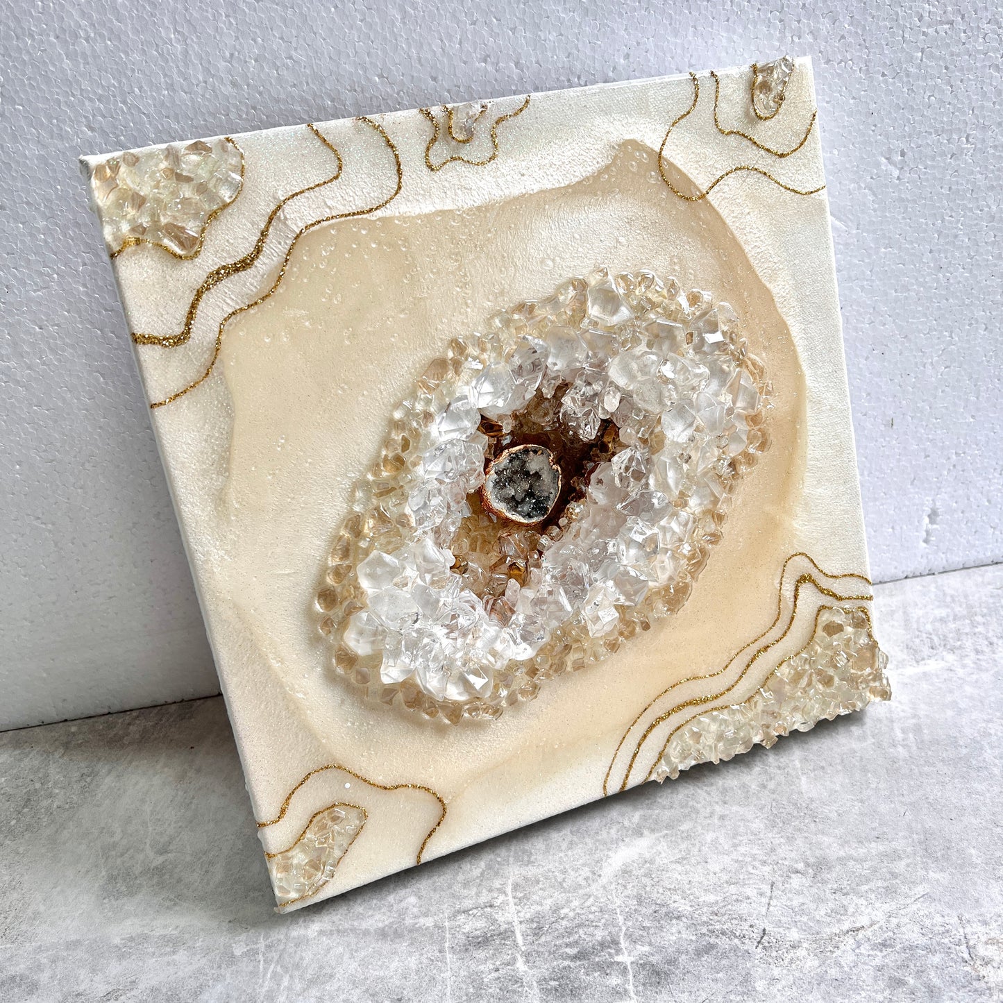 3 Dimensional Geode Artwork with Stand