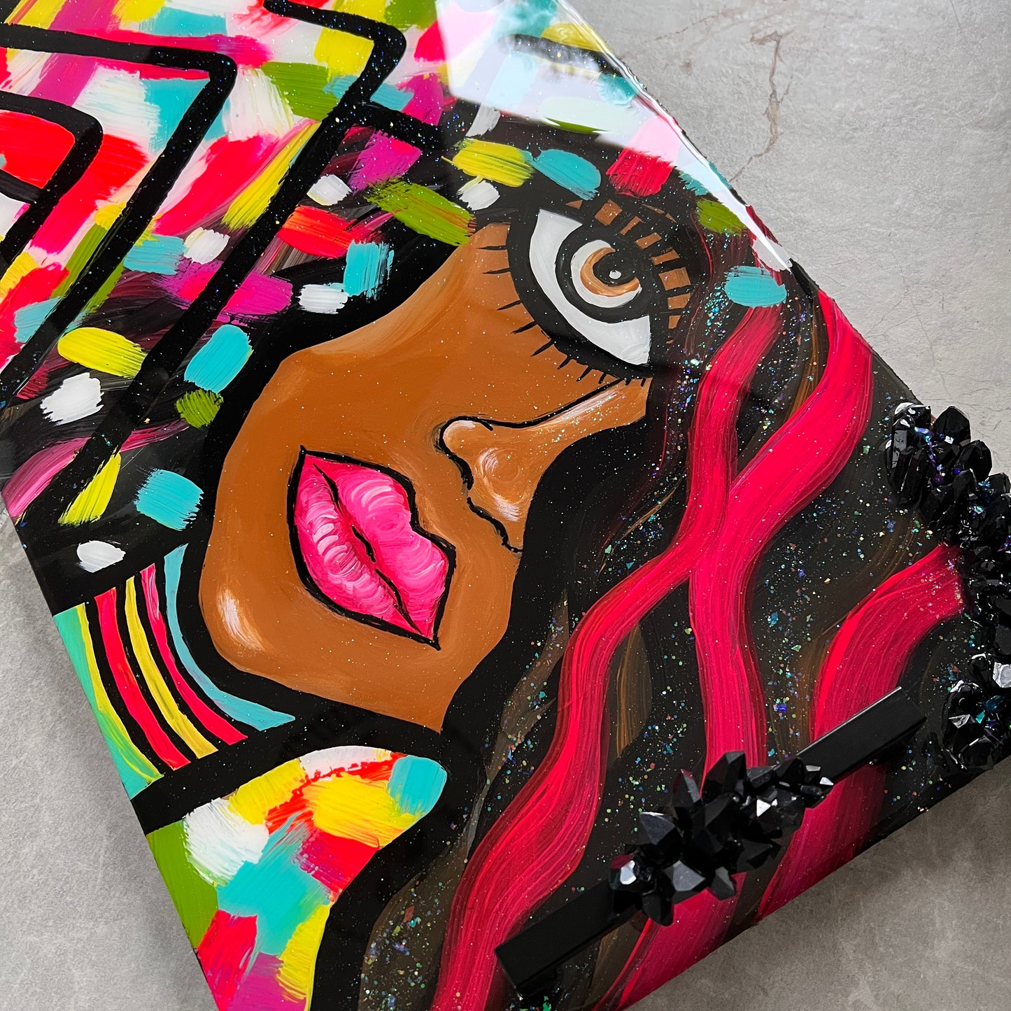 Power Moves Hand Painted Luxury Resin Tray